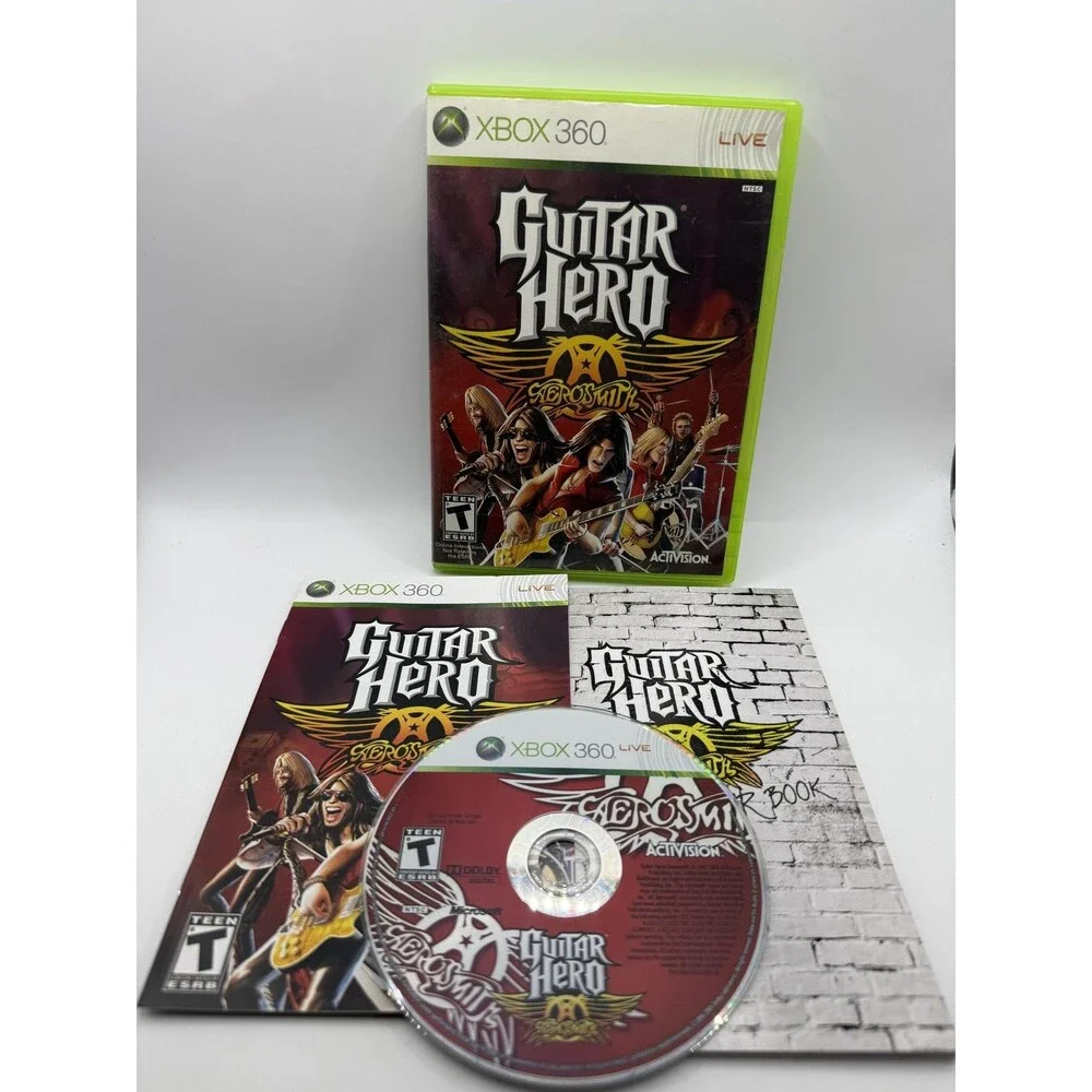 Guitar Hero Aerosmith Xbox 360 Game CIB with TOUR BOOK